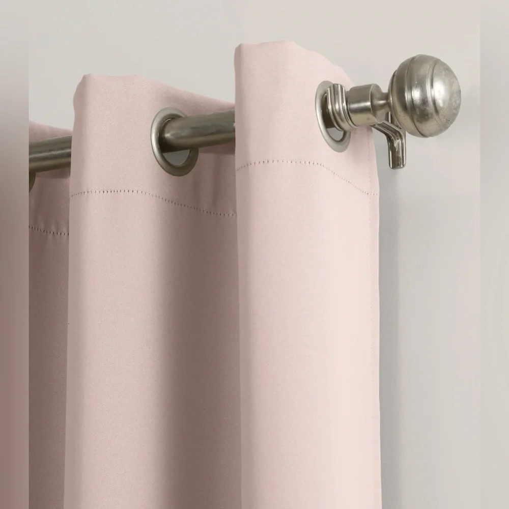 Sun Zero Saxon Energy Saving Blackout Grommet Curtain Panel; Set of 2 Panels